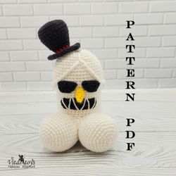 toy angry penis - snowman amigurumi crochet pattern