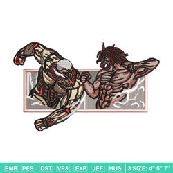 eren x reiner embroidery design, aot embroidery, anime design, embroidery shirt, embroidery file, digital download.zip