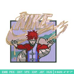 gaara x nike embroidery design, naruto embroidery, nike design, embroidery shirt, embroidery file, digital download