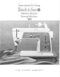 singer touch & sew model 603 603e manual users guide