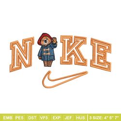 nike x bear embroidery design, bear embroidery, nike design, embroidery shirt, embroidery file,digital download