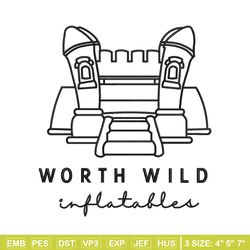 Worth wild embroidery design, Castle embroidery, Emb design, Embroidery shirt, Embroidery file, Digital download