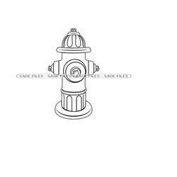 fire hydrant outline 2 svg, fire hydrant svg, firefighter svg, clipart, files for cricut, cut files for silhouette, png,