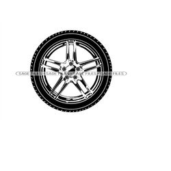 wheel 7 svg, wheel svg, car tire svg, wheel clipart, wheel files for cricut, wheel cut files for silhouette, png, dxf