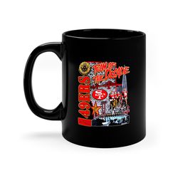 san francisco 49ers retro reprint black, funny gift for her him, personalised coffee mug
