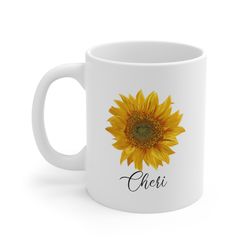 sunflower mug, personalized sunflower lover gift, funny gift for her him