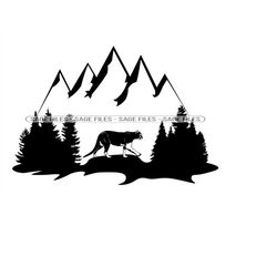 Mountain Lion Wildlife SVG, Mountain Lion Forest Svg, Mountain Lion Svg, PNG, Design, Clipart, Cut Files, Png, Dxf