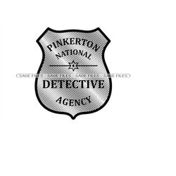 detective badge svg, pinkerton badge svg, detective badge clipart, badge files for cricut, cut files for silhouette, png