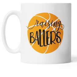 raising ballers mug, funny basketball gifts for men, him