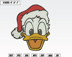 santa donald duck xmas embroidery designs, machine embroidery files, christmas embroidery files