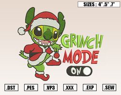 stitch grinch christmas embroidery designs, christmas embroidery design file instant download
