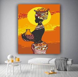 african canvas art, ethnic canvas, african wall art, south african art, large canvas print, colorful african canvas,