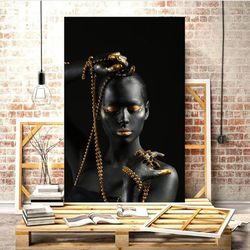 african girl art decor, african queen, african art, canvas decor, wall art canvas, canvas print, wall hanging decor,afri