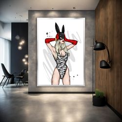 bat woman canvas, pop art woman painting, cartoon bat woman poster, woman wall art, pop art canvas print