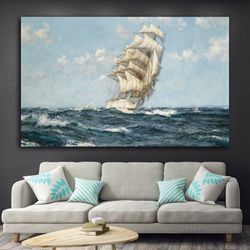 ship, sailboat canvas painting, steamboat painting, boat home decor, warship, pirate ship canvas painting, ship art,-4