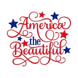america the beautiful embroidery design, machine embroidery, 4th of july design, digital download, 5x7 hoop