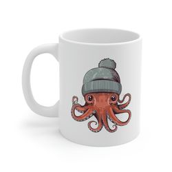 cute octopus coffee mug 11 oz octopus beanie mug octopus mug ocean lov