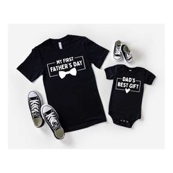 my first fathers day shirt, dad's best gift baby bodysuit, fathers day matching shirt, father's day daddy and baby outfi