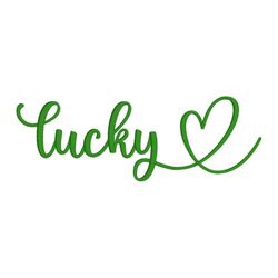 Lucky Embroidery Design, Lucky Heart, MACHINE EMBROIDERY, St Patrick's Day, Digital Download, 4x4, 5x7, 6x10 Hoop