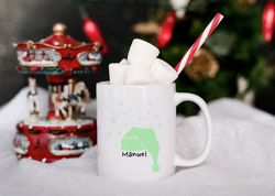 custom kids name christmas hat mug, personalized christmas mug, stocking filler gift