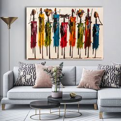 abstract african wall art, masai canvas print, colorful african painting, african wall d cor, african art, african tript