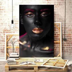 african woman wall art canvas, afro style wall art, ethnic art decor, wall hanging decor, home decor wall art,