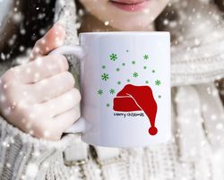 merry christmas coffee mug, christmas mugs for mum, santa claus elf hat mugs and holiday mugs
