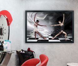ballerina , textured framed canvas, handcrafted glitter texture, framed wall art, framed canvas painting
