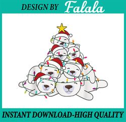 polar bear christmas tree png, funny animal christmas polar bears png, christmas polar bear lights png, christmas png, f