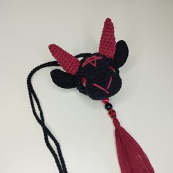 baphomet, car charm plush, rear view mirror, demon, stuff animal, gothic spooky toy, weird toy, gift for friend