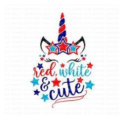 4th of july svg, unicorn svg, patriotic unicorn svg, digital download, cut file, sublimation, clip art (includes svg/png