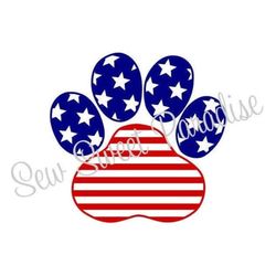 4th of july svg, american flag paw print svg, america, digital download, cut file, sublimation, clip art (includes svg/p