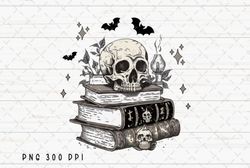 spooky spell books skull halloween png