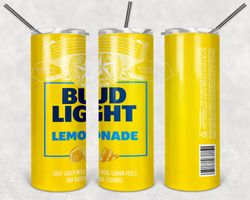 bud light lemonade tumbler png - drink tumbler design - straight design 20oz/ 30oz skinny tumbler png - instant download