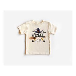 wicked and cute shirt, spooky season gift, cute wicked tee, halloween toddler shirt, baby witch bodysuit, witch broom ki