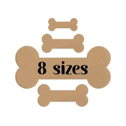 dog bone embroidery design, machine embroidery design, bone embroidery, 8 sizes, digital download