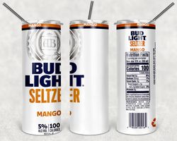 bud light seltzer mango tumbler png - drink tumbler design - straight design 20oz/ 30oz skinny tumbler png - png file