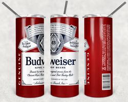 budweiser can tumbler png - drink tumbler design - straight design 20oz/ 30oz skinny tumbler png - instant download