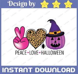 Peace Love Halloween PNG Design, Halloween Sublimation  PNG, Pumpkin Png, Pumpkin Halloween png, Peace Love Halloween