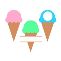 ice cream svg, ice cream cone frames svg, summer svg, digital download, cut files, sublimation, clip art (3 svg/dxf/png