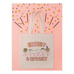 sweet and spooky candy bag, halloween personalized tote bag, halloween candy bag, treat bag for kids, toddler halloween