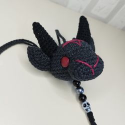 black baphomet keychain, rear view mirror, demon, stuff animal, gothic spooky toy, weird toy, gift for boyfriend