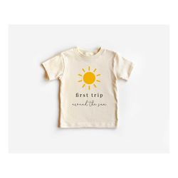 first trip around the sun toddler shirt , vintage natural kids gift, first birthday natural baby bodysuit