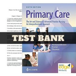 primary care art and science of advanced practice nursing an interprofessional approach 6th edition by debera test bank