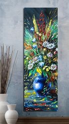 flowers panoromic canvas painting, wall decor, home decor,wall art decor,home decor table,canvas art