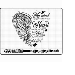 memorial svg, my mind still talks to you my heart still looks for you svg png, rest in peace svg, in memory of svg, rip