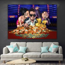 poker, canvas painting, gambling game canvas painting, poker cards canvas painting-3