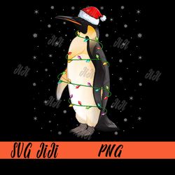 penguin xmas lighting santa hat png, penguin christmas raglan baseball png