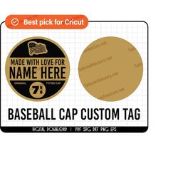 baseball cap tag svg, baseball sticker svg template, pdf printable, custom baseball cap tag, baseball svg, baseball mom