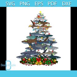 fish pinetree christmas svg, animal svg, many fish svg, christmas bells svg, christmas decoration svg, christmas light s